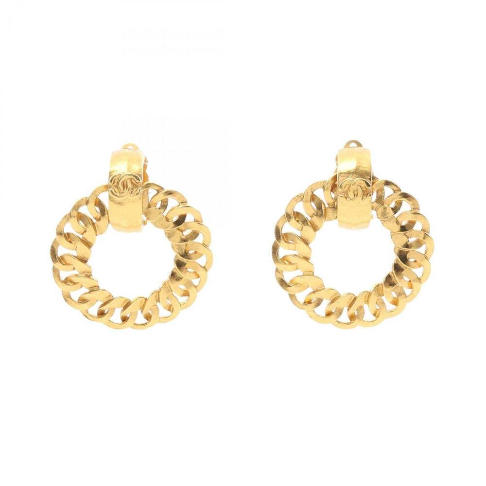 CHANEL Gold Logo Earrings - Picture 1 of 5